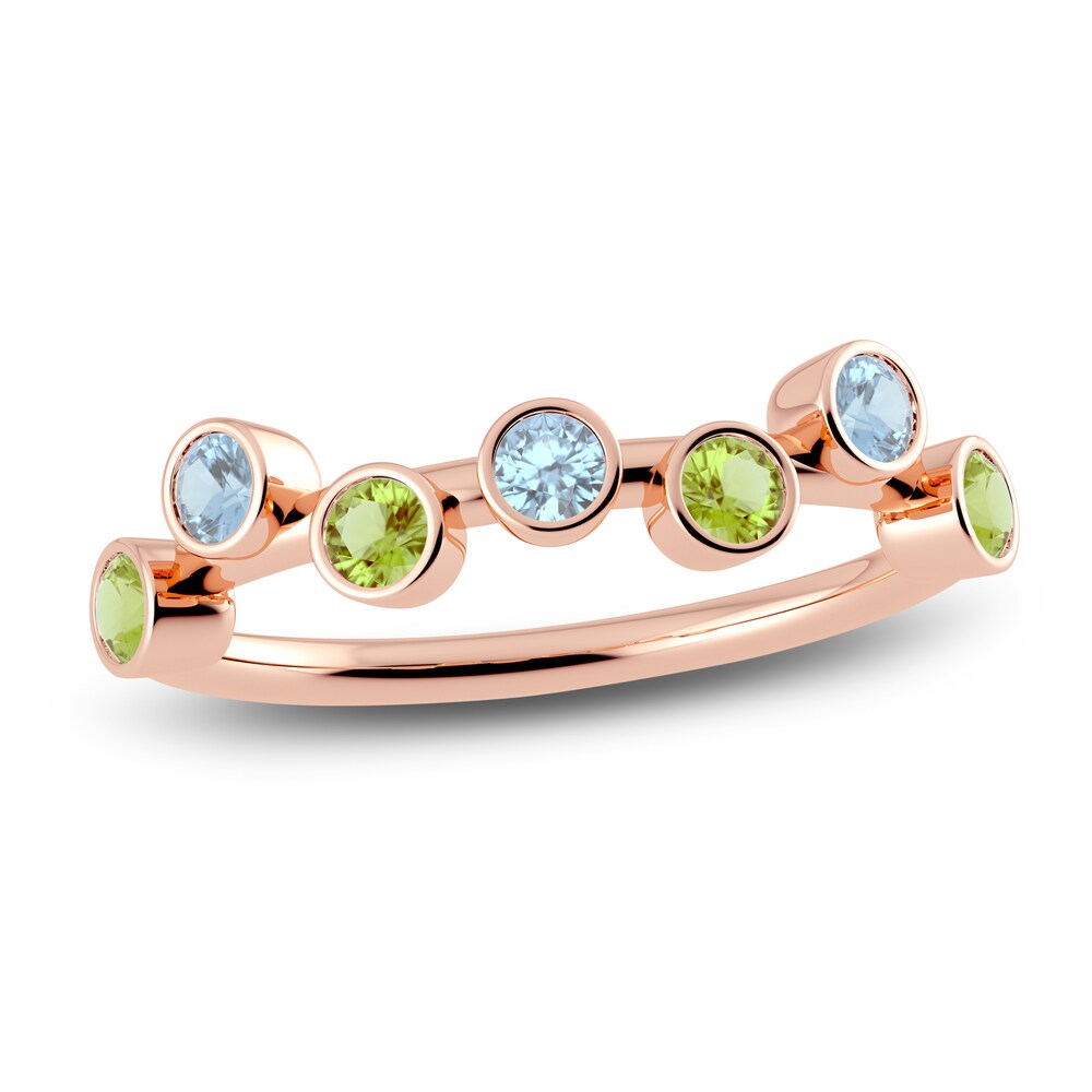 Juliette Maison Natural Aquamarine & Natural Peridot Ring 10K Rose Gold bEwQ0hau