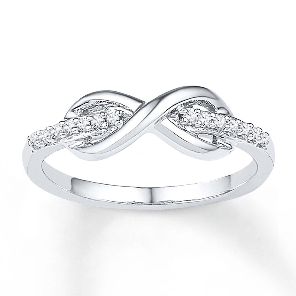 Infinity Midi Ring 1/15 ct tw Diamonds Sterling Silver bN9go5Uh