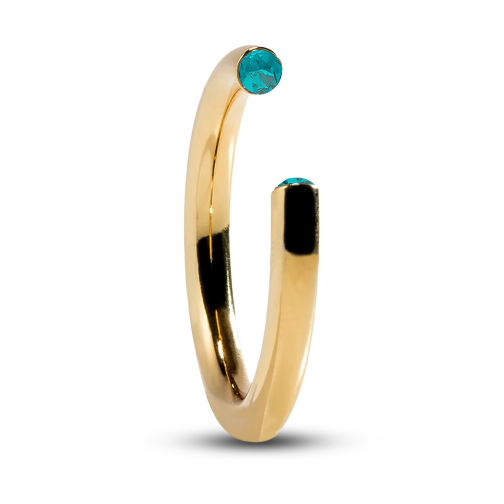 Stella Valle December Birthstone Ring Teal Crystal 18K Gold-Plated Brass bgyw568Q