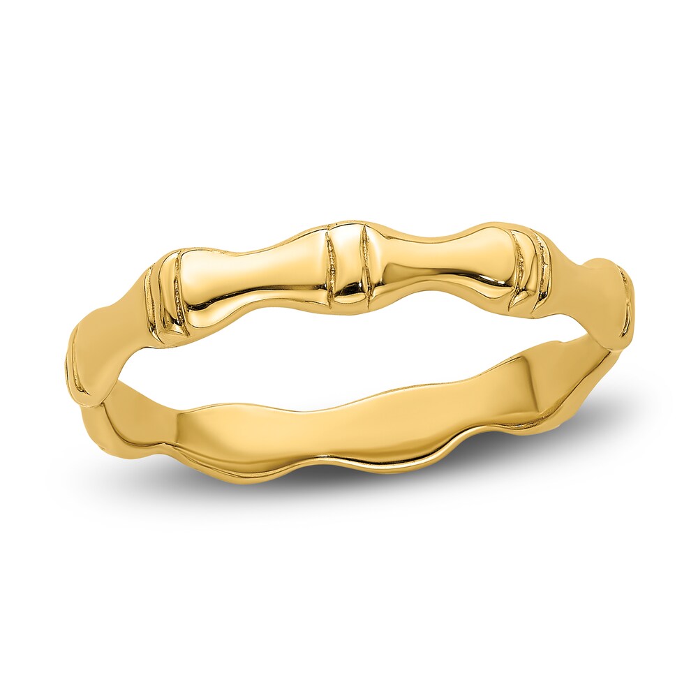 High-Polish Bamboo Ring 14K Yellow Gold bsnoKtfp