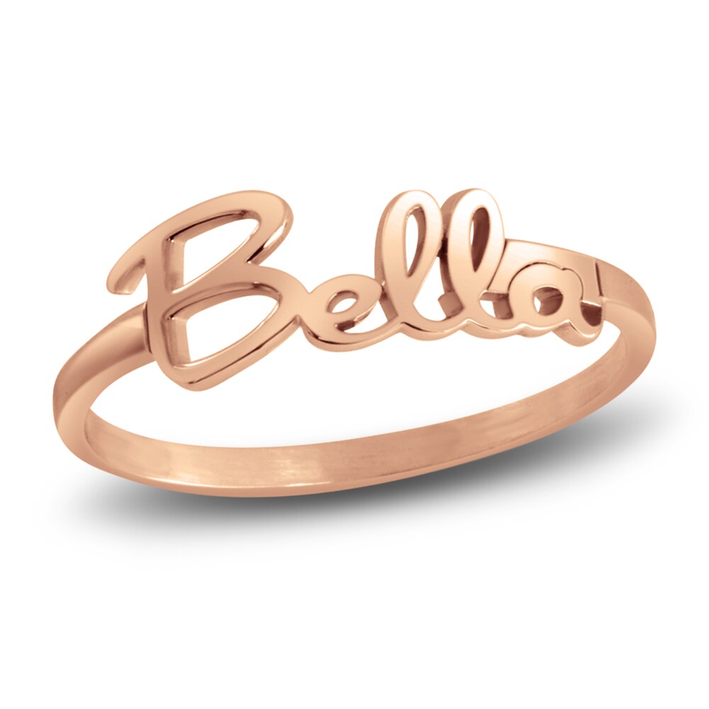 High-Polish Personalized Name Ring 14K Rose Gold c7kUP8Al