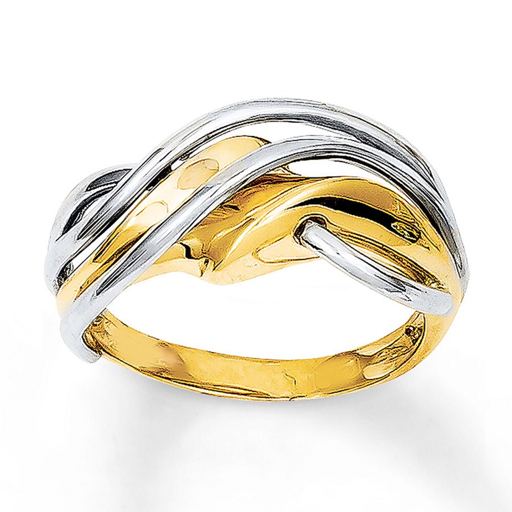 Dome Wave Ring 14K Two-Tone Gold c8W6DOyv