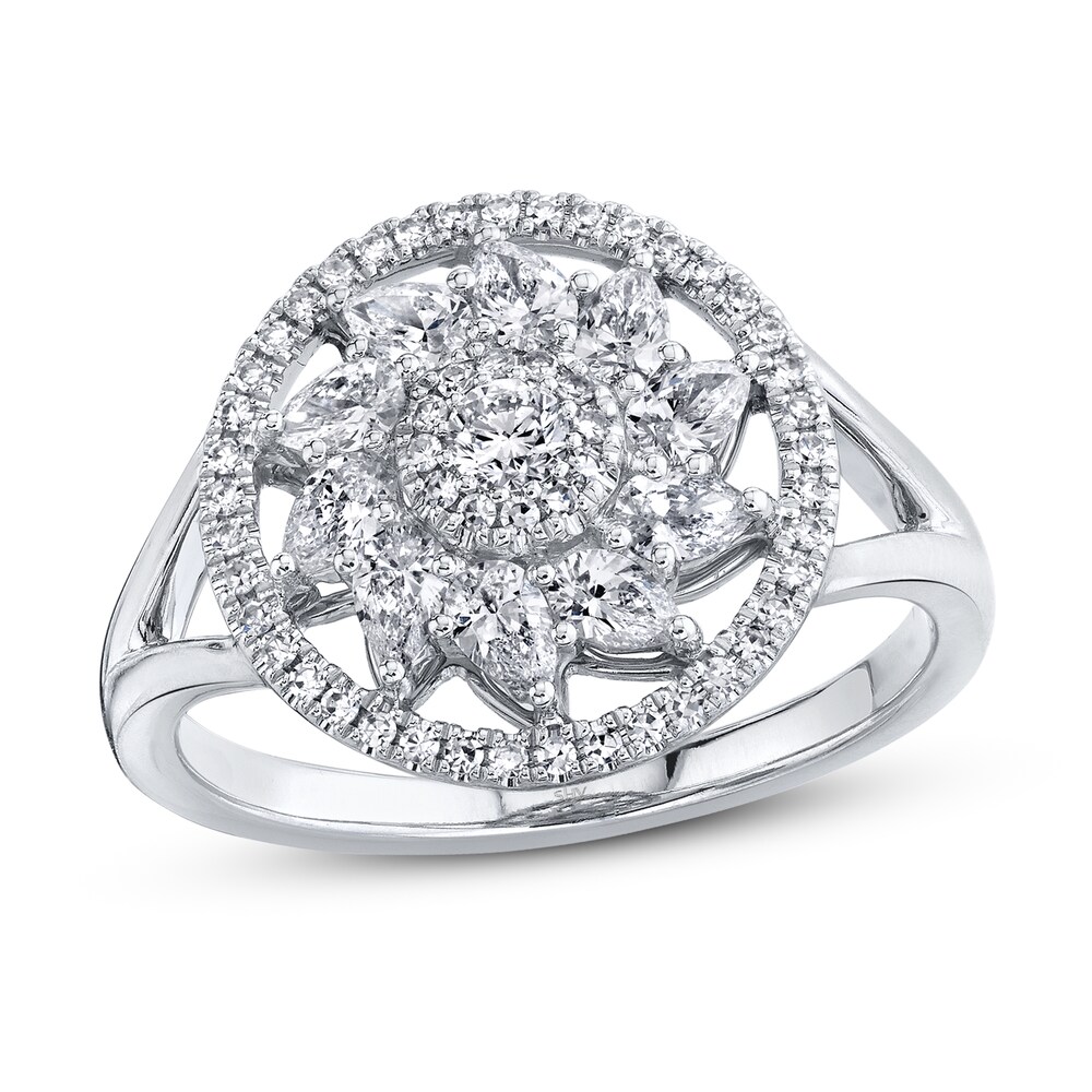 Shy Creation Diamond Ring 5/8 ct tw Round 14K White Gold JR55001131 cPlQU05B