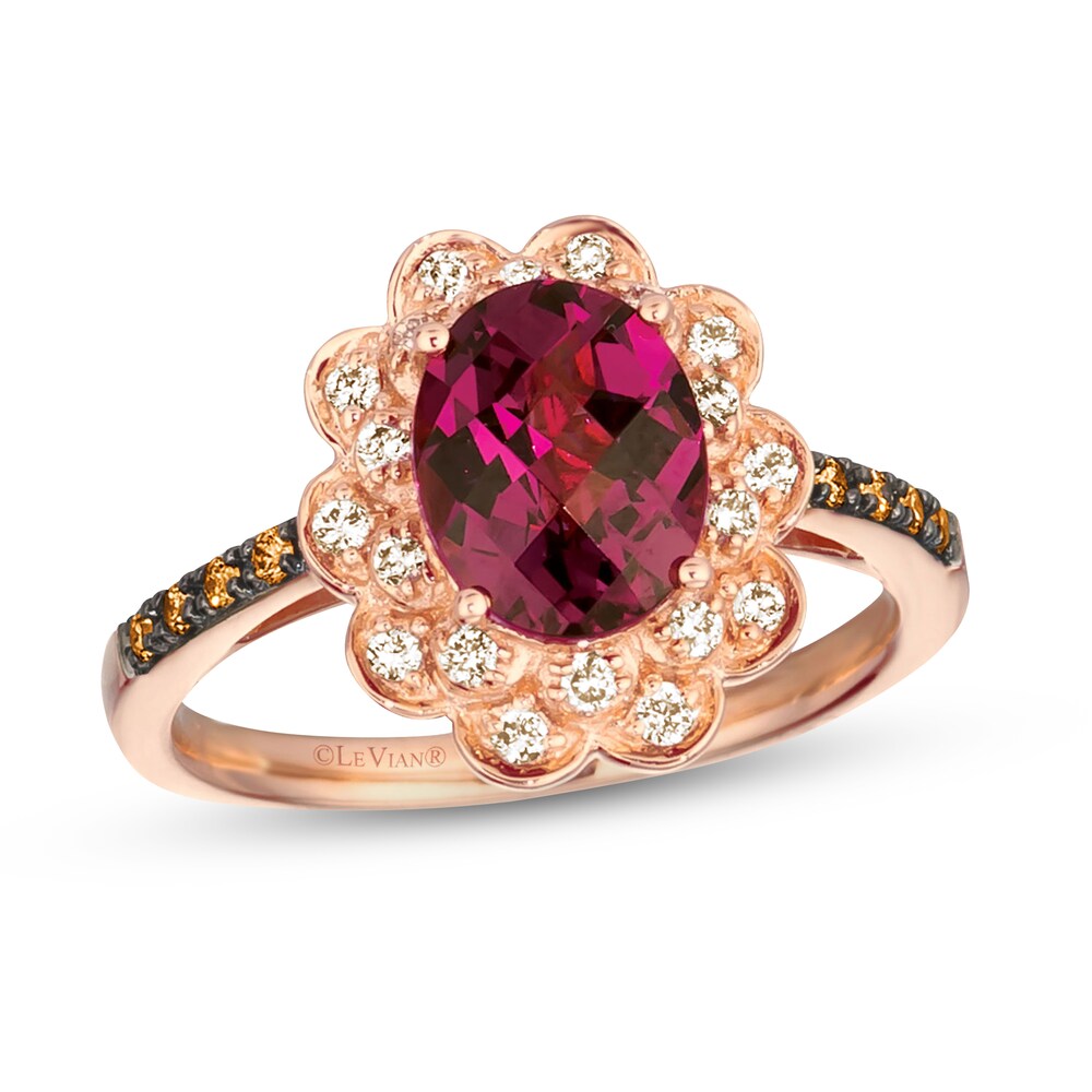 Le Vian Natural Rhodolite Garnet Ring 1/4 ct tw Diamonds 14K Strawberry Gold cQW7Srw8
