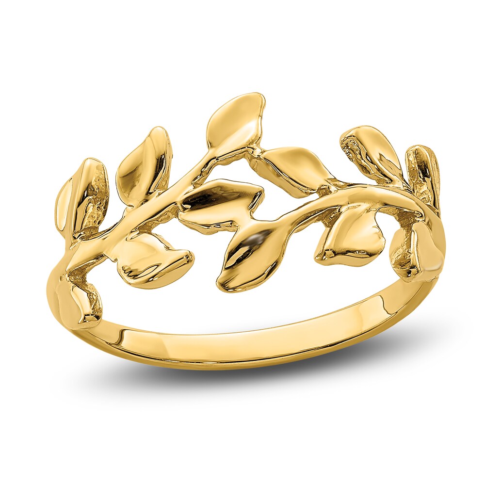 High-Polish Leaf Ring 14K Yellow Gold cZUdLJtJ