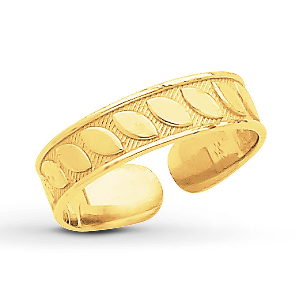 Leaf Design Toe Ring 14K Yellow Gold cpRSSMBT