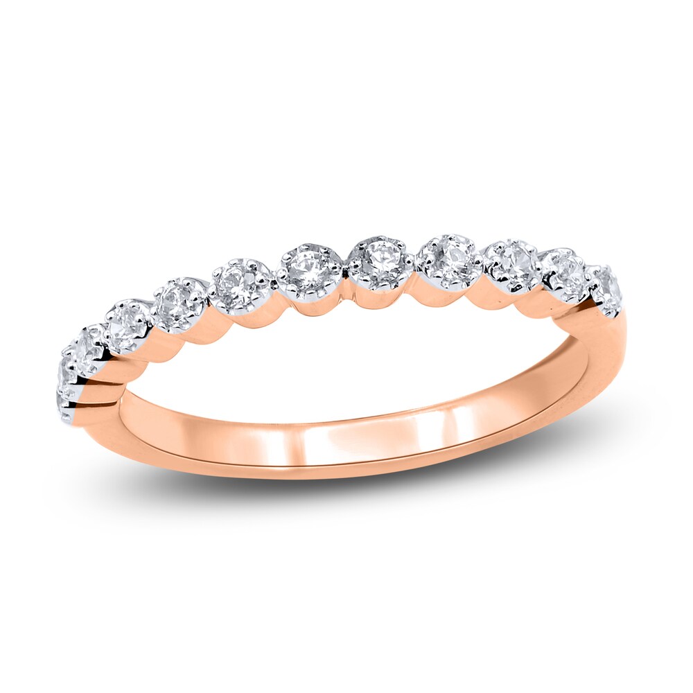 Diamond Wedding Band 1/5 ct tw Round 14K Rose Gold crlDwUN2