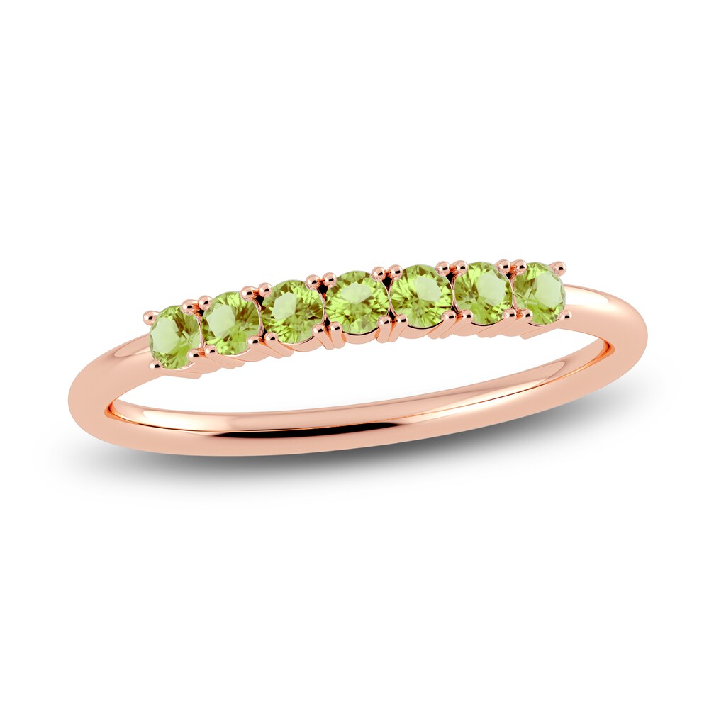 Juliette Maison Natural Peridot Half Eternity Ring 10K Rose Gold cyJgnAp7