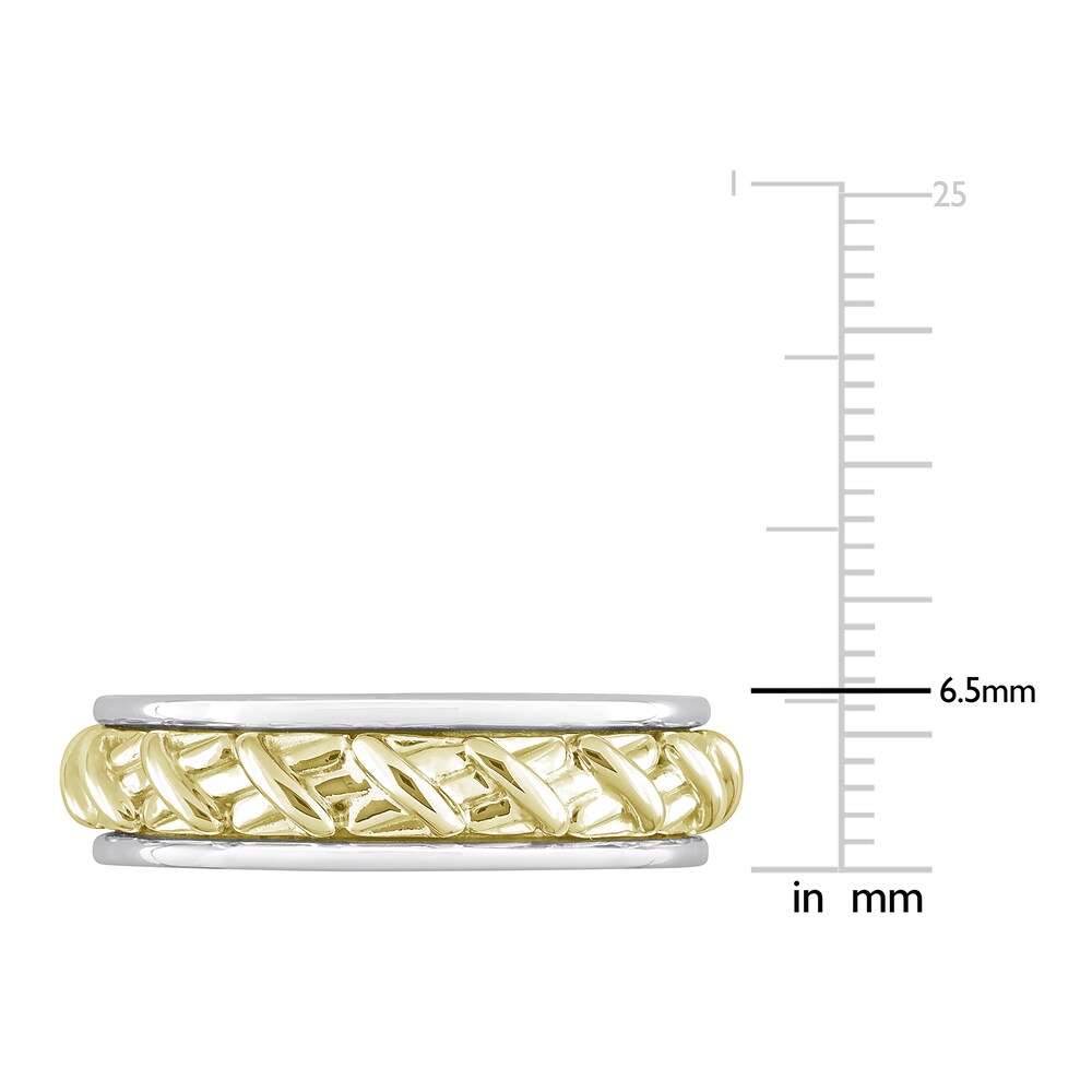 Men\'s Y-Knot Wedding Band 14K Two-Tone Gold 6.5mm dE8v8kY4