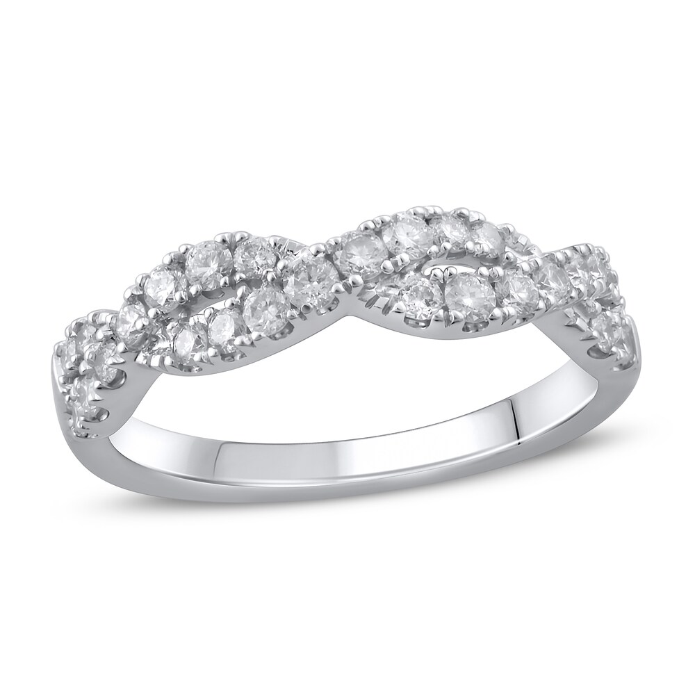 Diamond Anniversary Ring 1/2 ct tw Round 10K White Gold dK61K6Qa