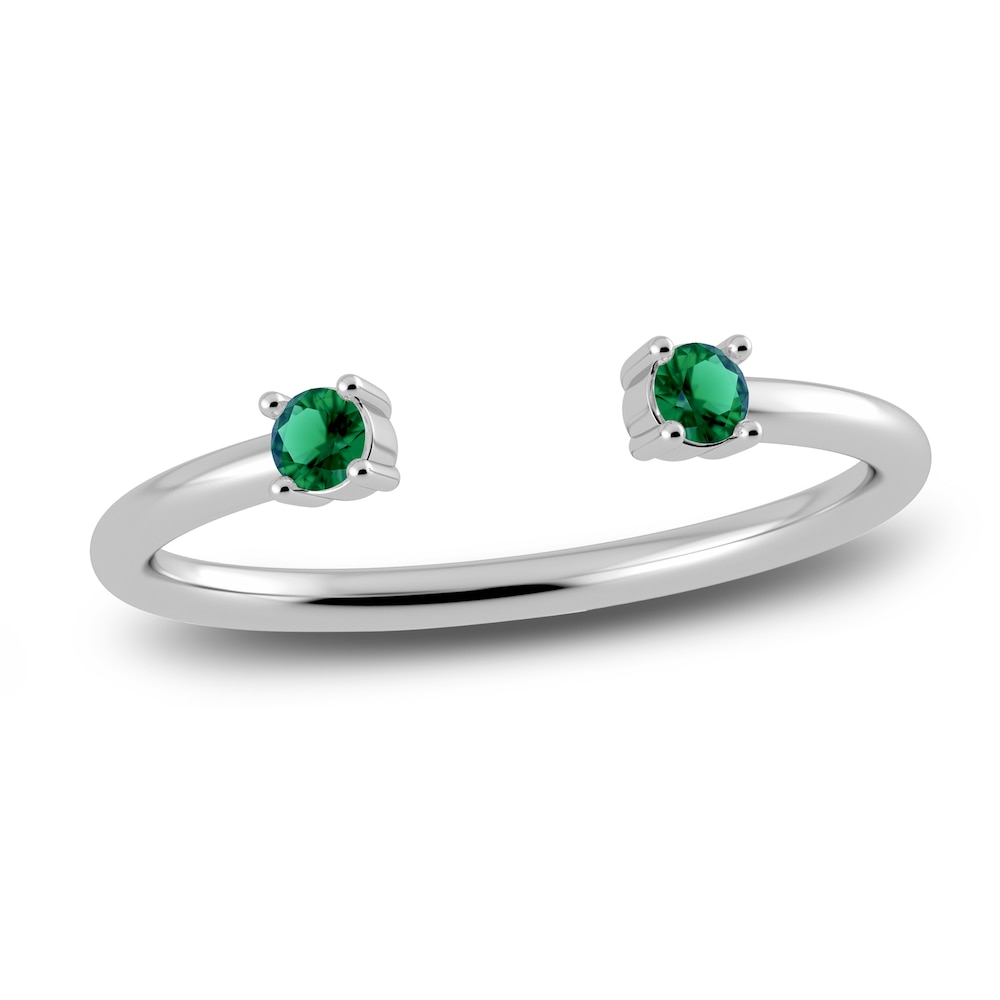 Juliette Maison Natural Emerald Cuff Ring 10K White Gold dN4NGd6t