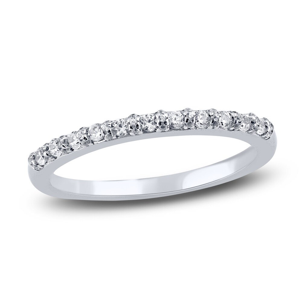 Diamond Wedding Band 1/4 ct tw Round 14K White Gold dPiDvsAD