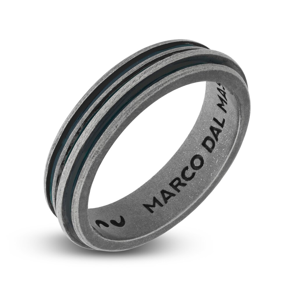 Marco Dal Maso Men\'s Acies Thin Ring Green Enamel Sterling Silver deIxQpHs