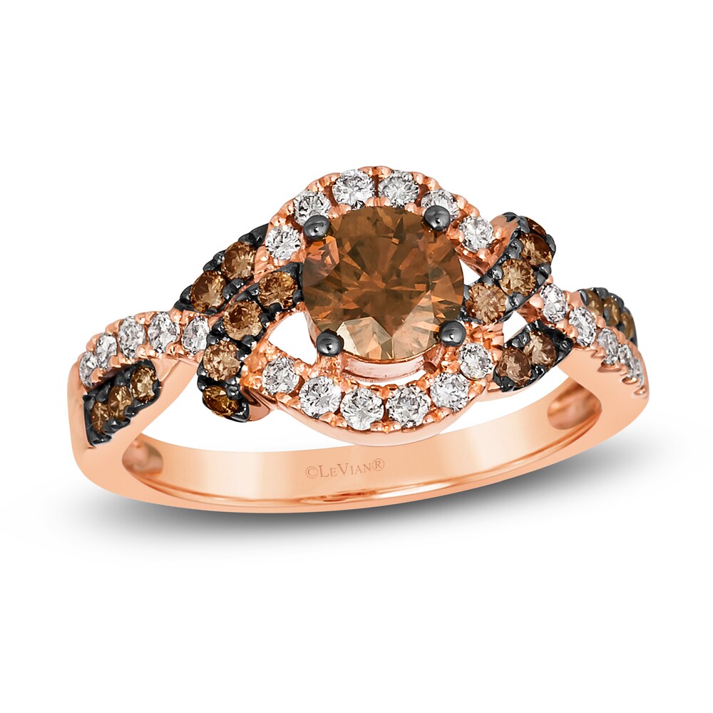 Le Vian Wrapped In Chocolate Diamond Ring 1-1/5 ct tw Round 14K Strawberry Gold dgvMKjbv