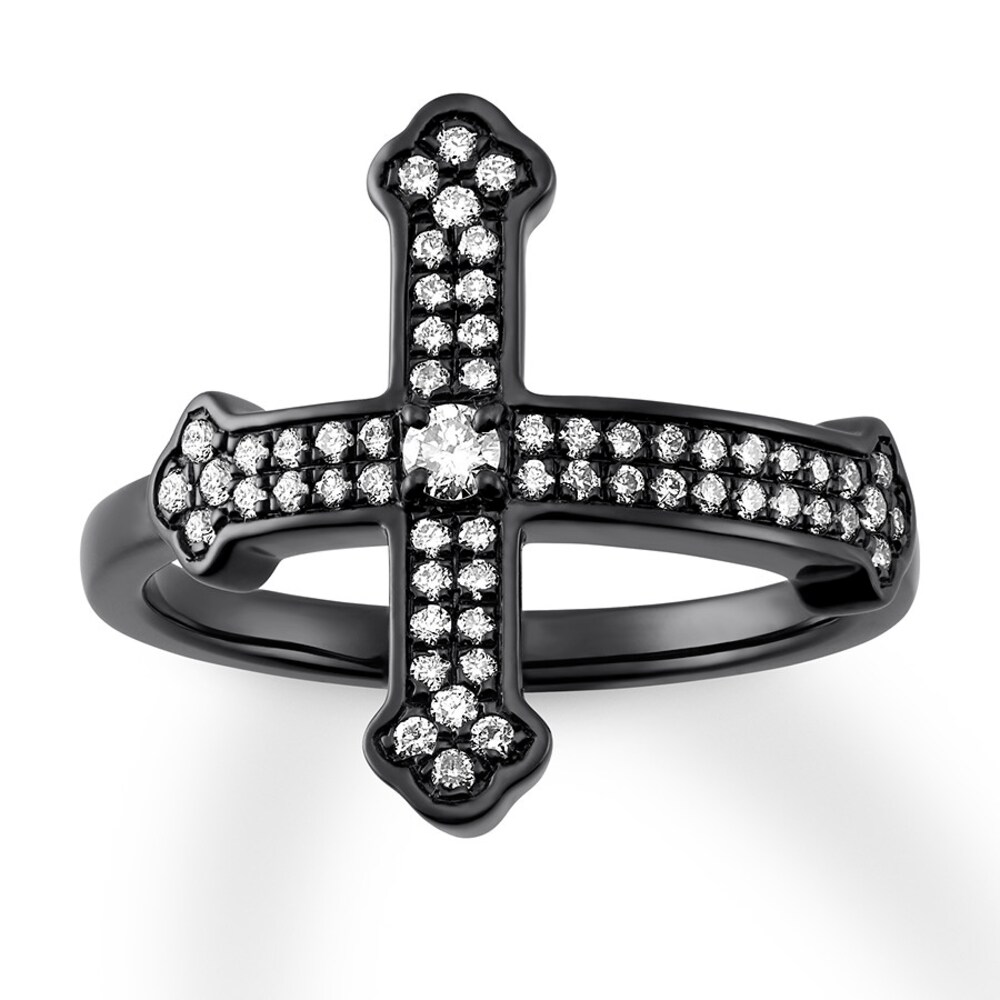 House of Virtruve Ring 1/3 carat tw Diamonds Black Ruthenium-Plated Sterling Silver djacIxKe