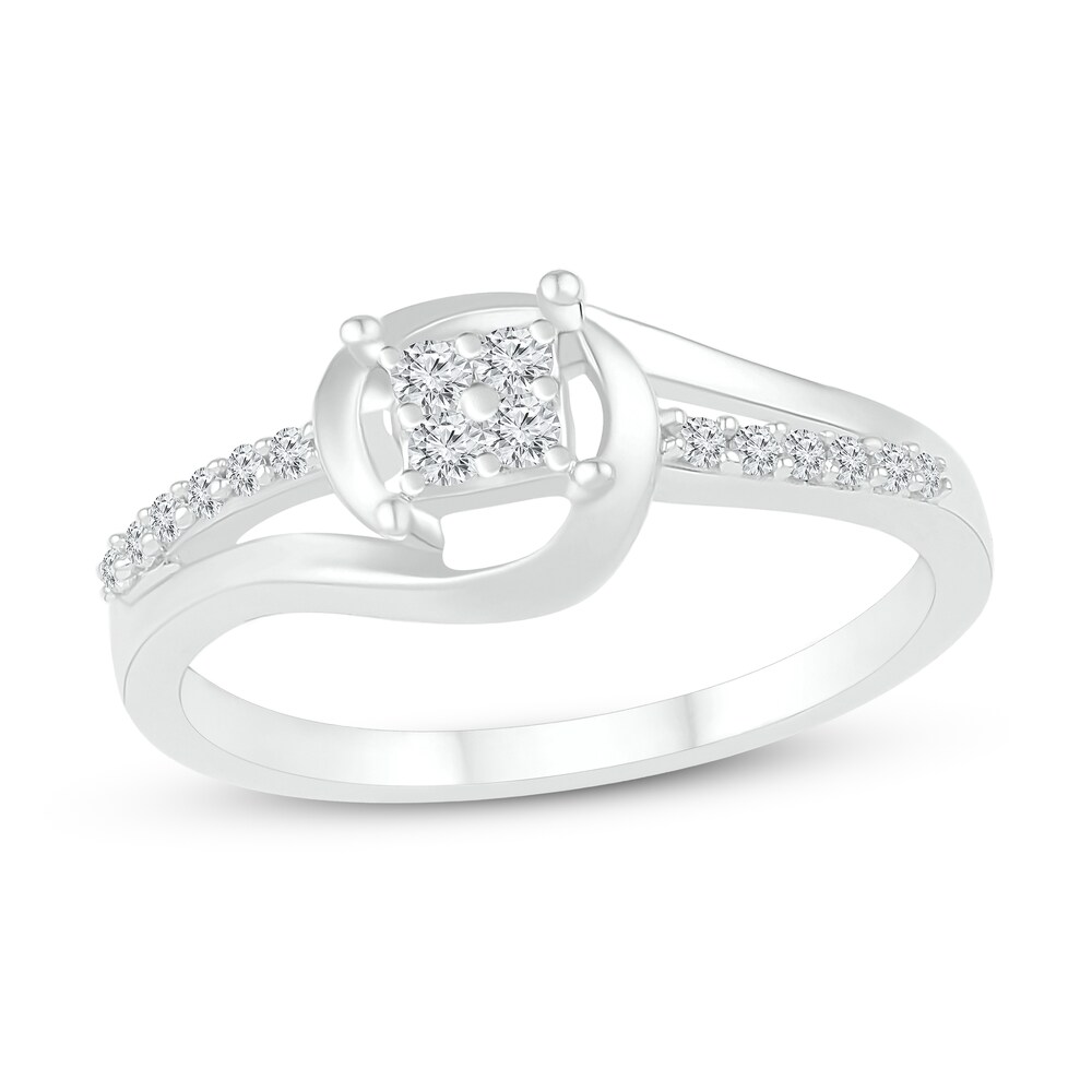 Diamond Promise Ring 1/6 ct tw Round-cut Sterling Silver dx9kYRzu