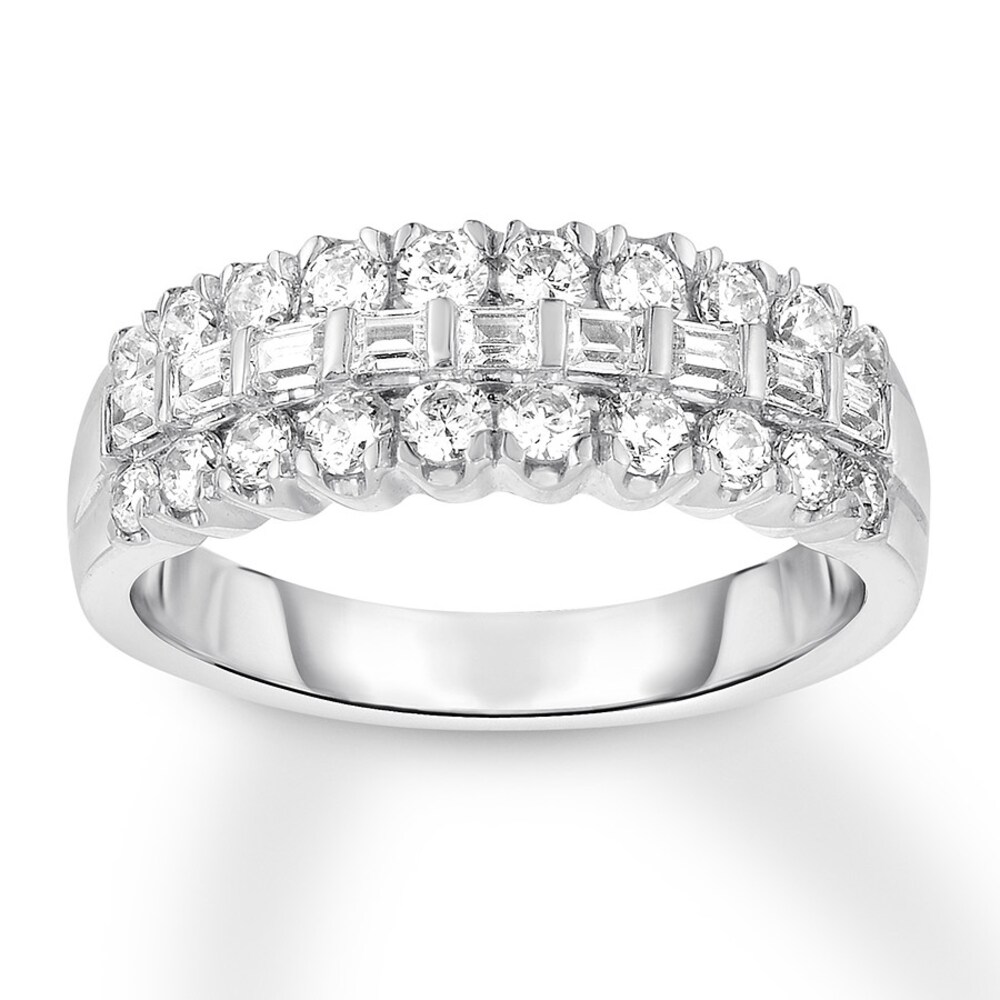 Diamond Ring 1 carat tw Baguette/Round 14K White Gold dxVAaq5P