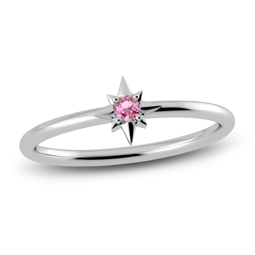 Juliette Maison Natural Pink Tourmaline Starburst Ring 10K White Gold eHnMPBEj