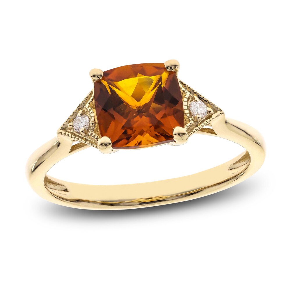 Natural Citrine Ring 1/20 ct tw Round 10K Yellow Gold eipLJJVq