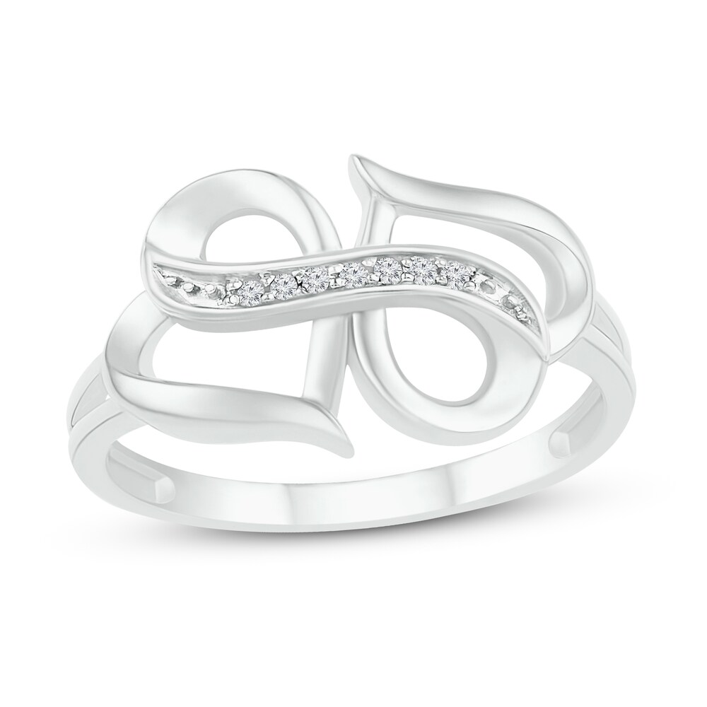 Heart/Infinity Ring Diamond Accents 10K White Gold enJqt6cy