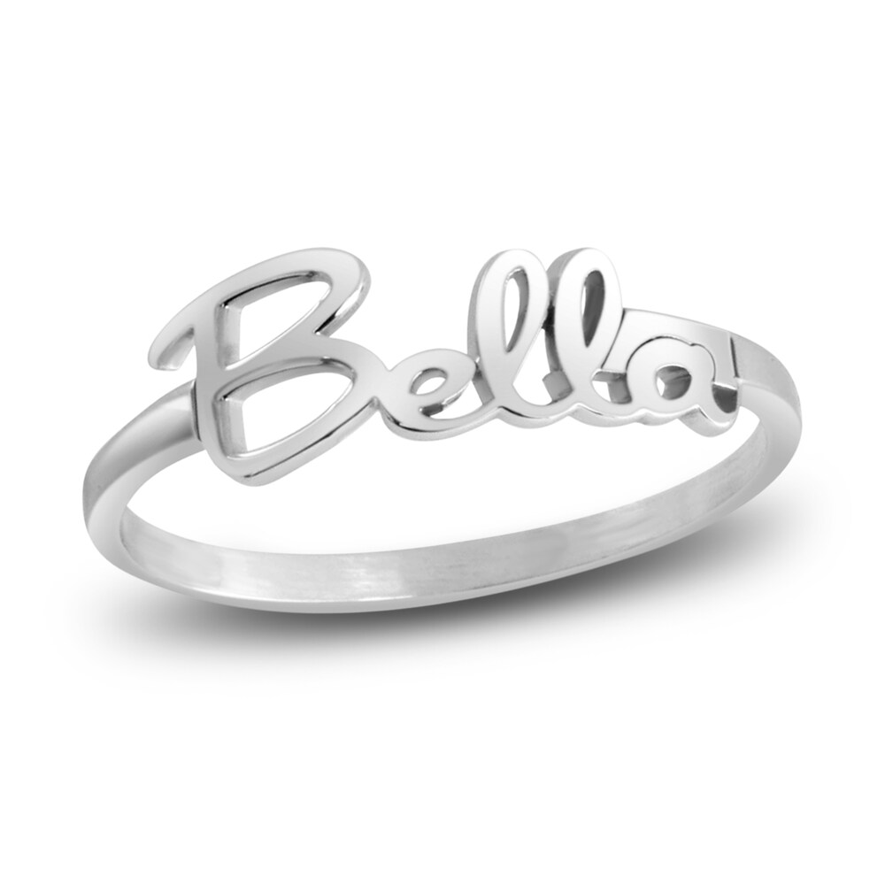 High-Polish Personalized Name Ring Sterling Silver/24K White Gold-Plating eodxrhAF