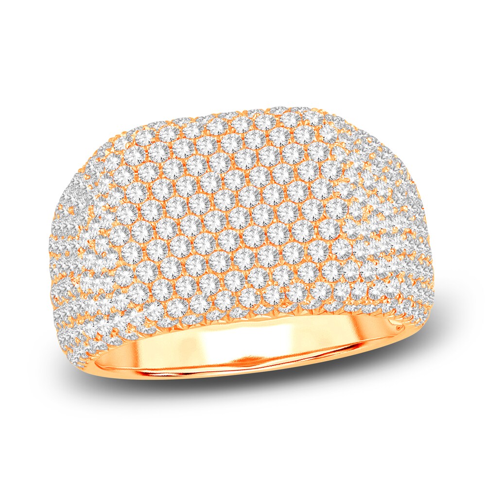 Men's Lab-Created Diamond Ring 3-1/2 ct tw Round 14K Yellow Gold epS0P3fd
