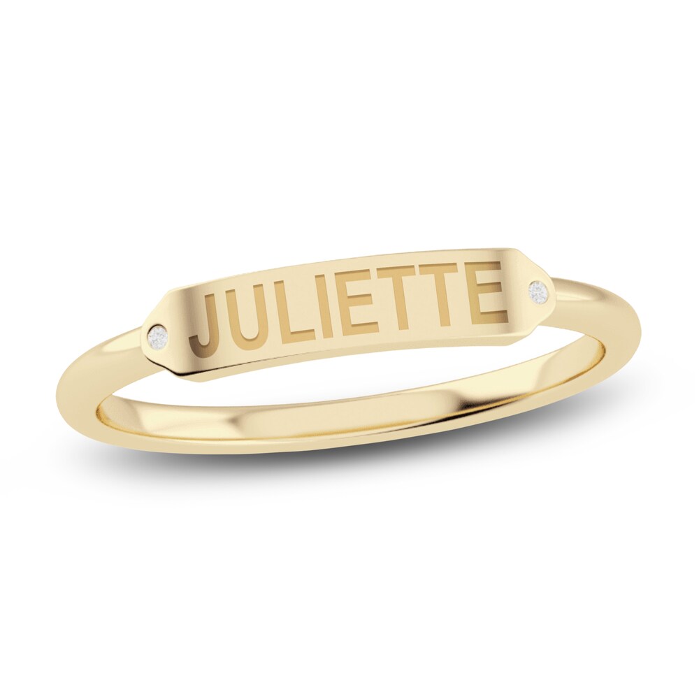 Juliette Maison Diamond Engravable Ring 1/20 ct tw Round 10K Yellow Gold erwRURJd