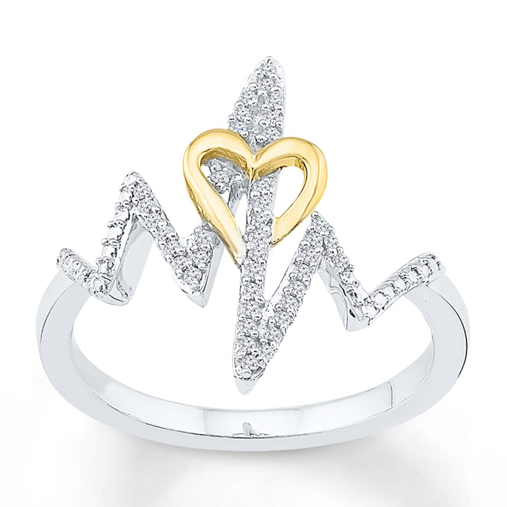 Heartbeat Ring 1/8 ct tw Diamonds Sterling Silver/10K Gold ewjLzoqu