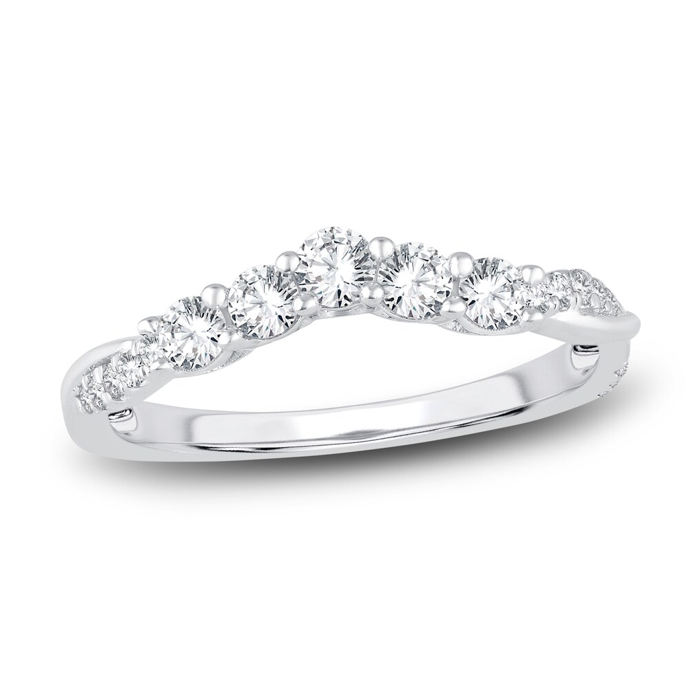 Diamond Contour Anniversary Band 1/2 ct tw Round 14K White Gold f2xxClcc