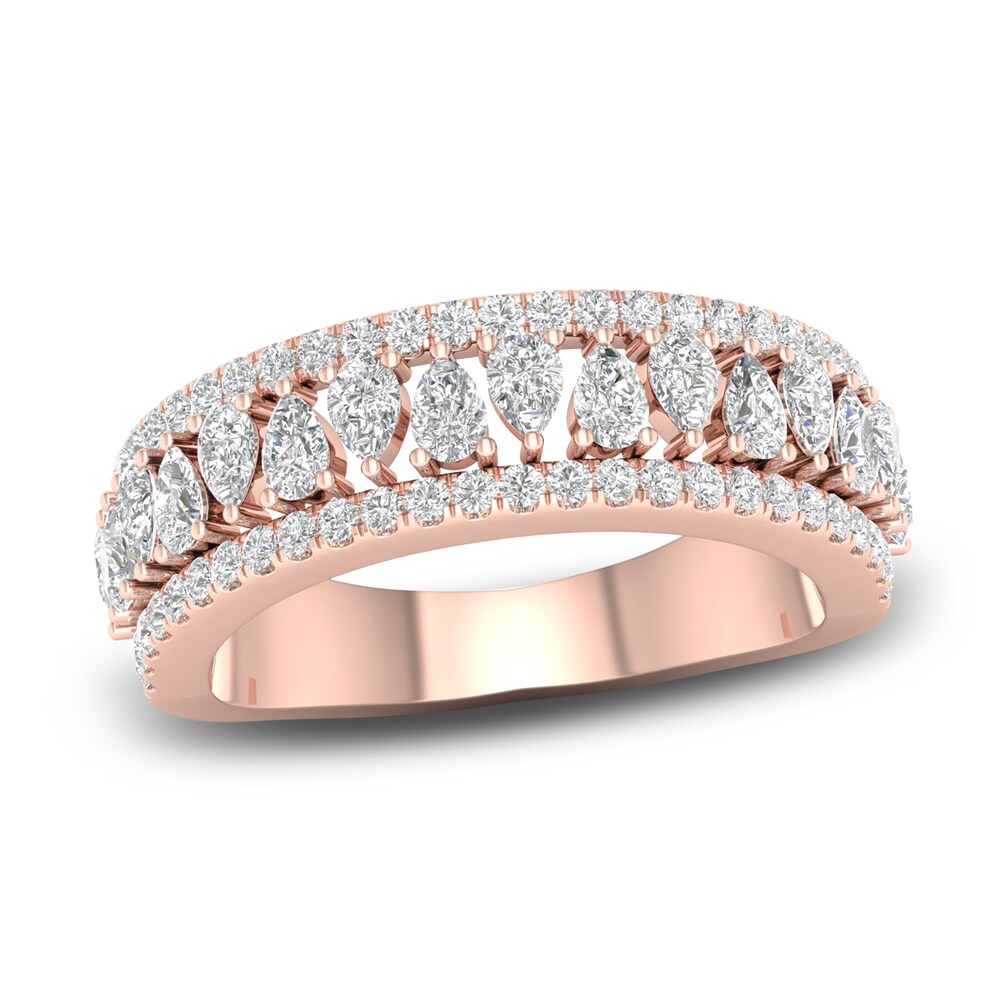 Diamond Anniversary Band 1 ct tw Pear/Round 14K Rose Gold f49ZKy59