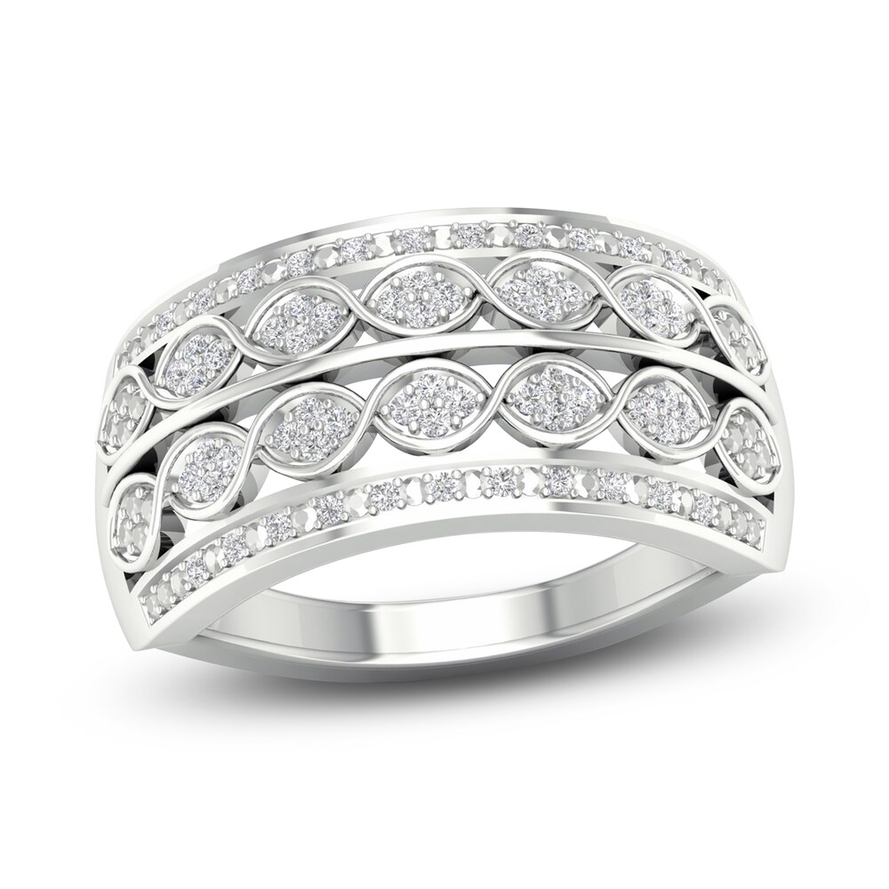 Diamond 4-Row Anniversary Band 1/6 ct tw Round 14K White Gold fEKfZb97