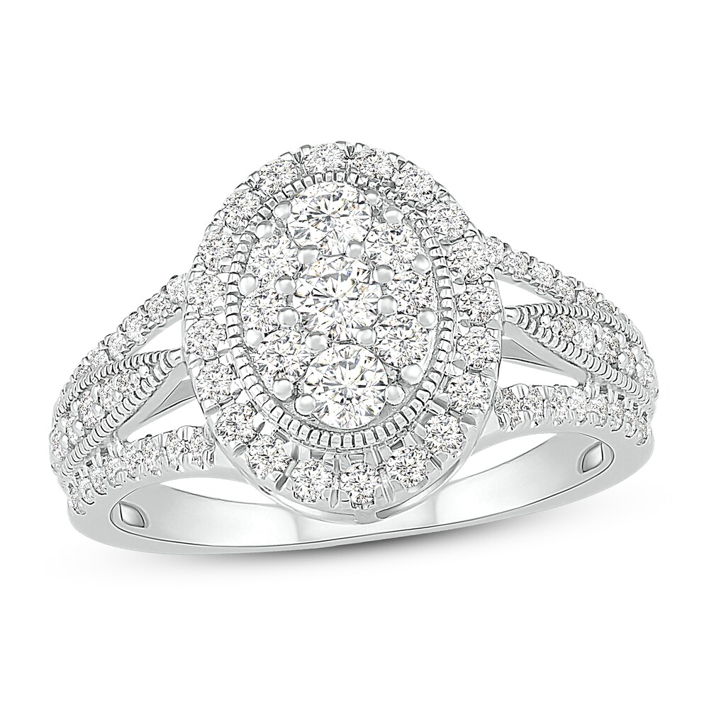 Diamond Ring 1 ct tw Round 14K White Gold fLwAFFdd