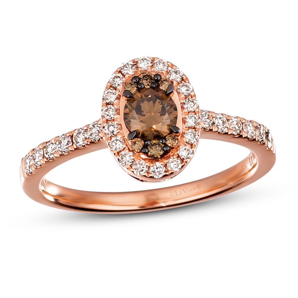 Le Vian Diamond Ring 5/8 ct tw Round 14K Strawberry Gold fN385EVy