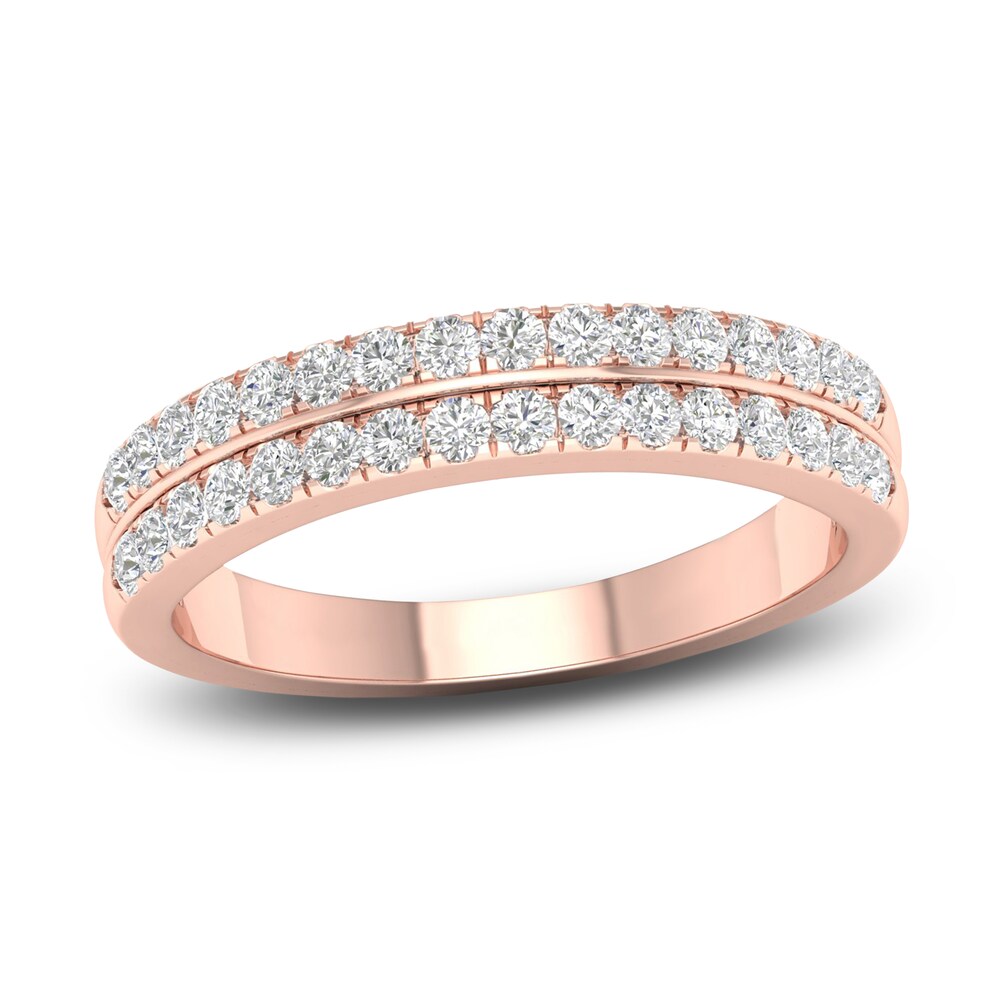 Diamond Wedding Band 1/2 ct tw Round 14K Rose Gold fPUsqJCy