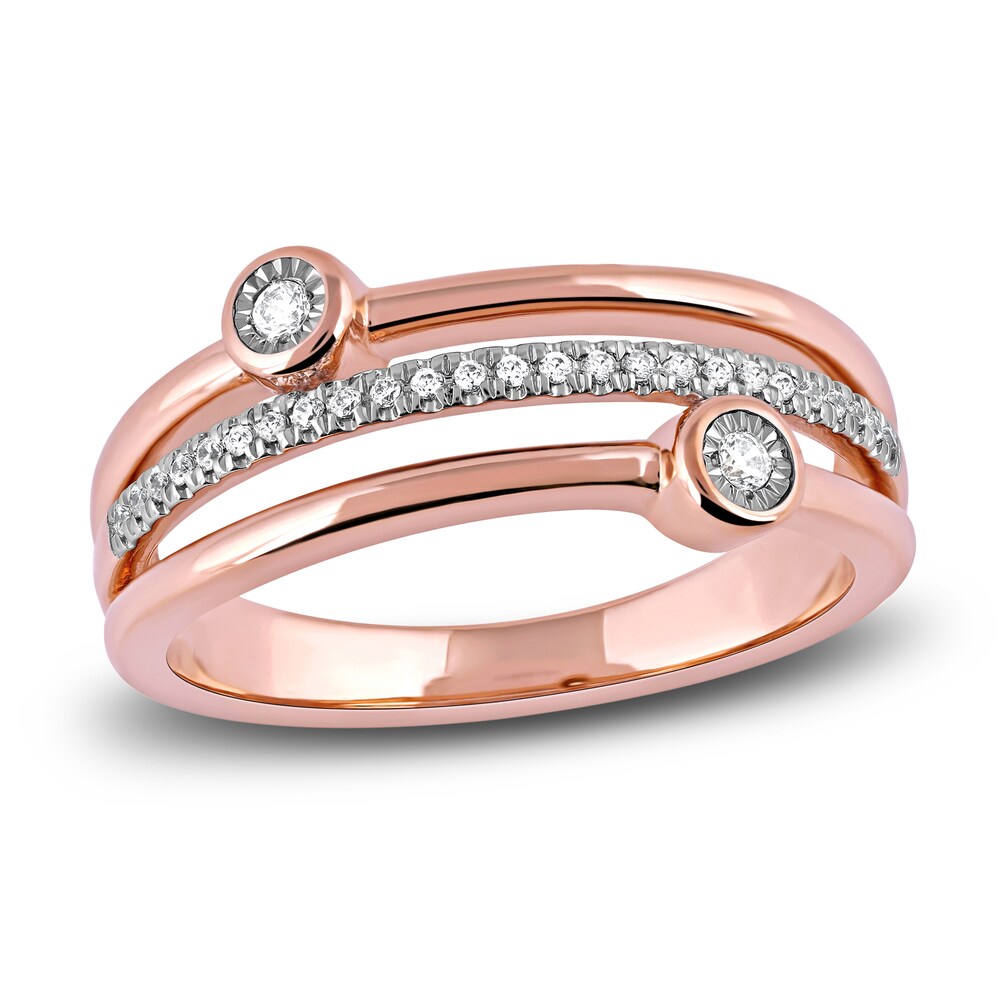 Diamond Stackable Ring 1/8 ct tw Round 14K Rose Gold fXWC0uku