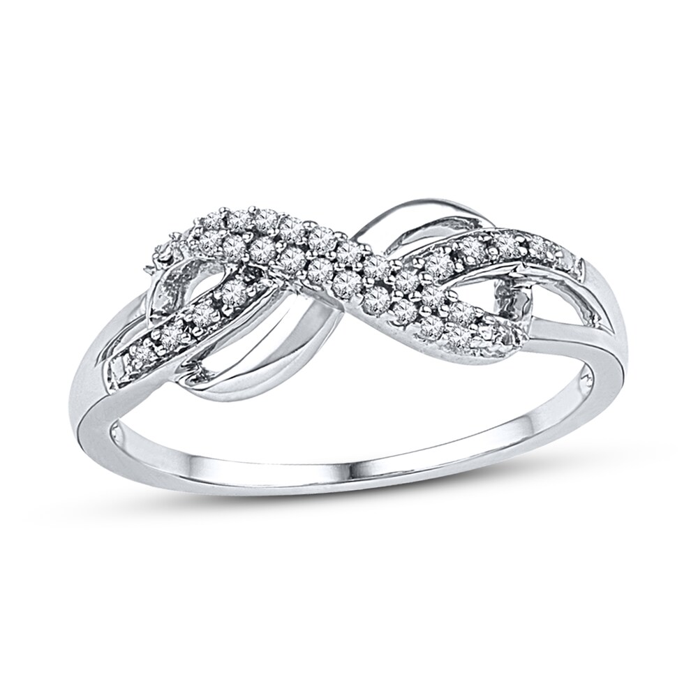 Diamond Infinity Ring 1/10 ct tw Round-Cut Sterling Silver fxqToiDH