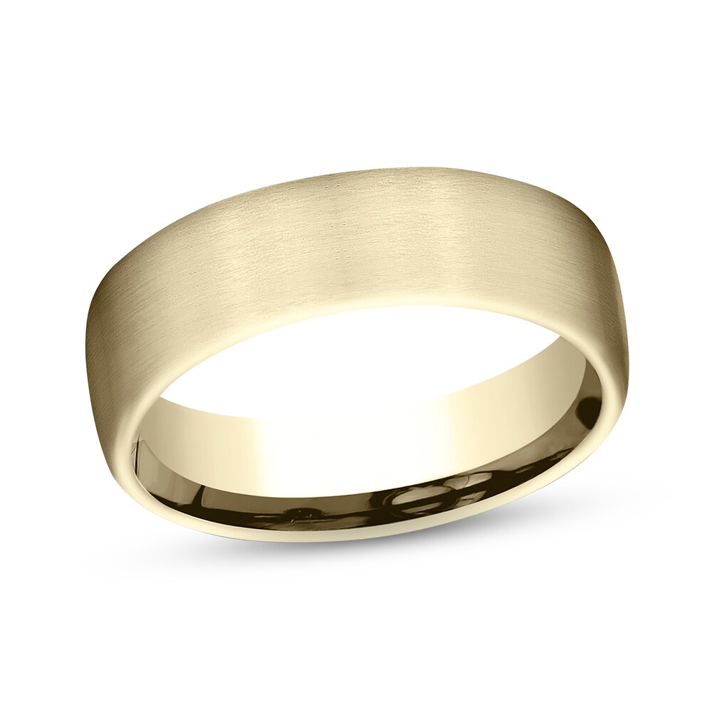 Satin Wedding Band 10K Yellow Gold 6.5mm g1i14xAZ