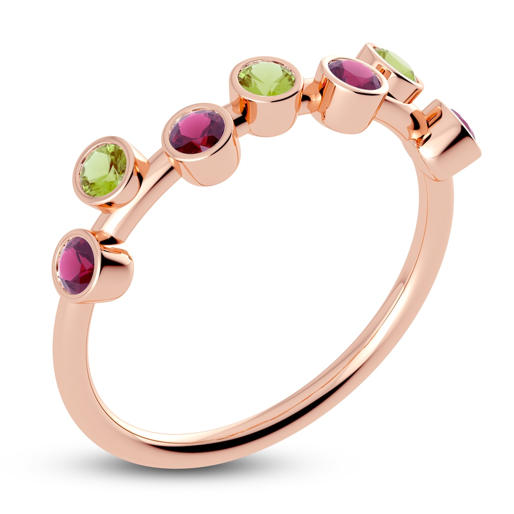 Juliette Maison Natural Peridot & Natural Rhodolite Garnet Ring 10K Rose Gold g4AXRXRg