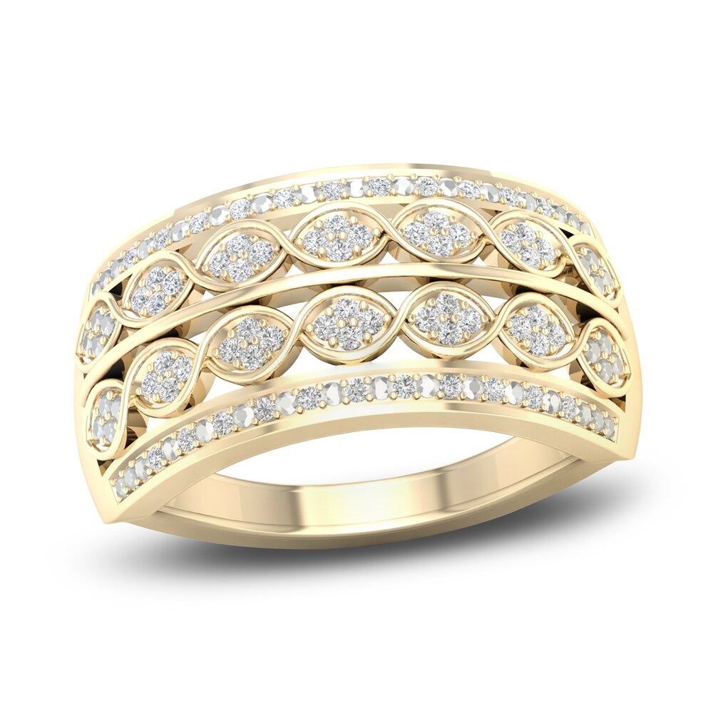 Diamond 4-Row Anniversary Band 1/6 ct tw Round 14K Yellow Gold g6ueXA5E