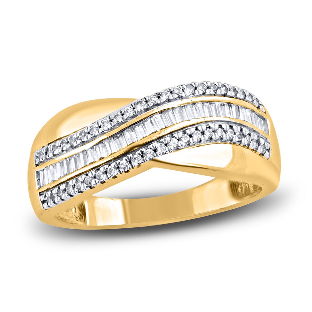 Diamond Anniversary Band 1/2 ct tw Baguette/Round 14K Yellow Gold g8J0UTGU