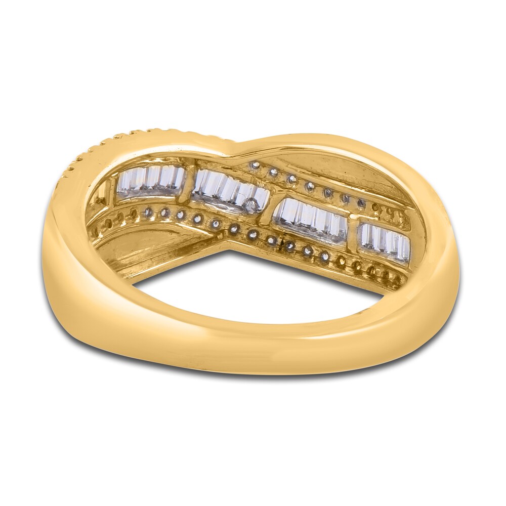 Diamond Anniversary Band 1/2 ct tw Baguette/Round 14K Yellow Gold g8J0UTGU