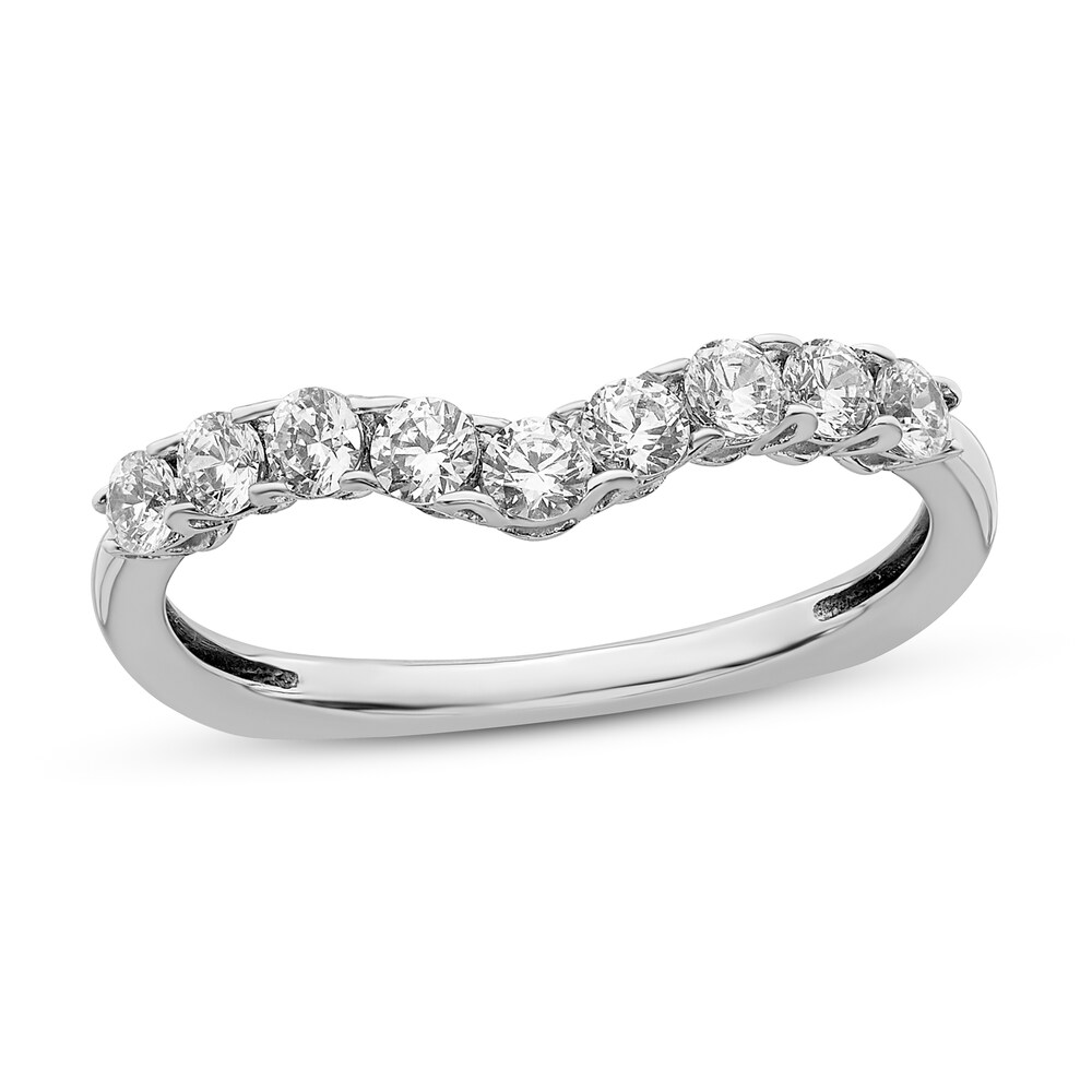 Hearts Desire Diamond Contour Ring 1/2 ct tw Round 18K White Gold g8JAwNVO