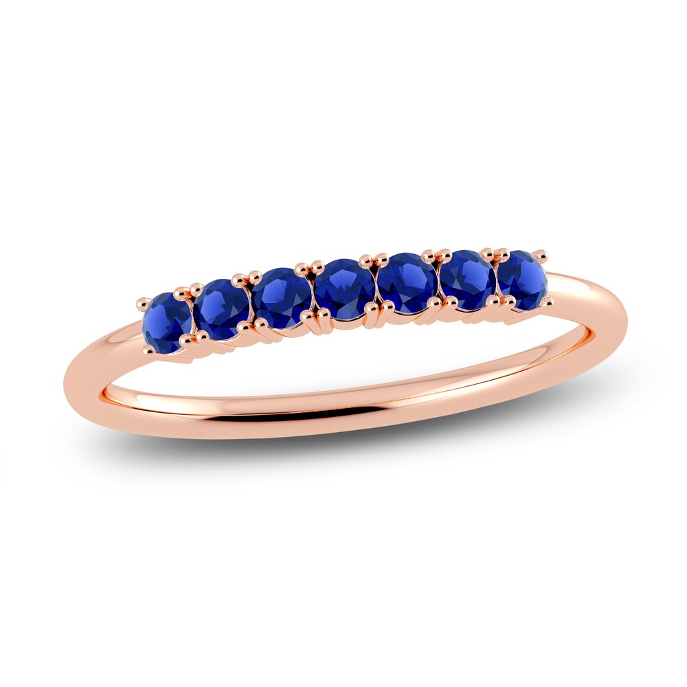 Juliette Maison Natural Blue Sapphire Half Eternity Ring 10K Rose Gold gWMMQoZJ