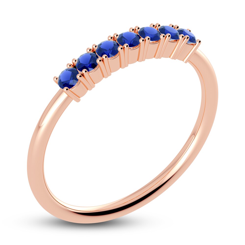 Juliette Maison Natural Blue Sapphire Half Eternity Ring 10K Rose Gold gWMMQoZJ