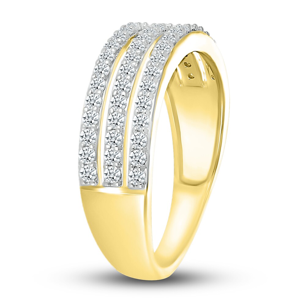 Diamond Triple Row Ring 1/2 ct tw Round 10K Yellow Gold gZslOTzj