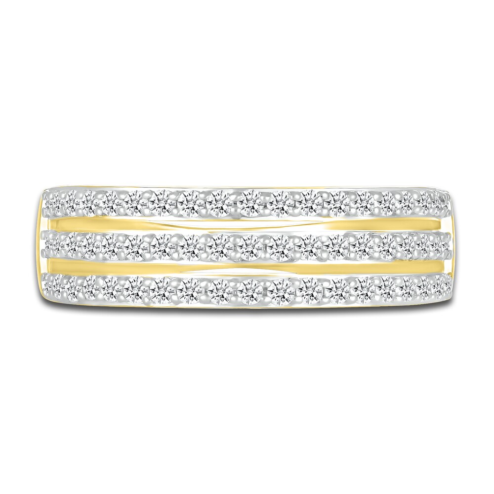 Diamond Triple Row Ring 1/2 ct tw Round 10K Yellow Gold gZslOTzj