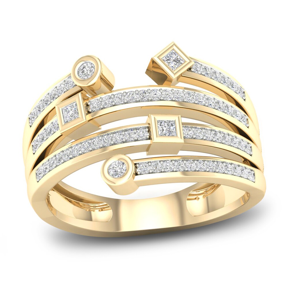 Diamond Stackable Ring 1/4 ct tw Round/Princess 14K Yellow Gold gdiFBmA7