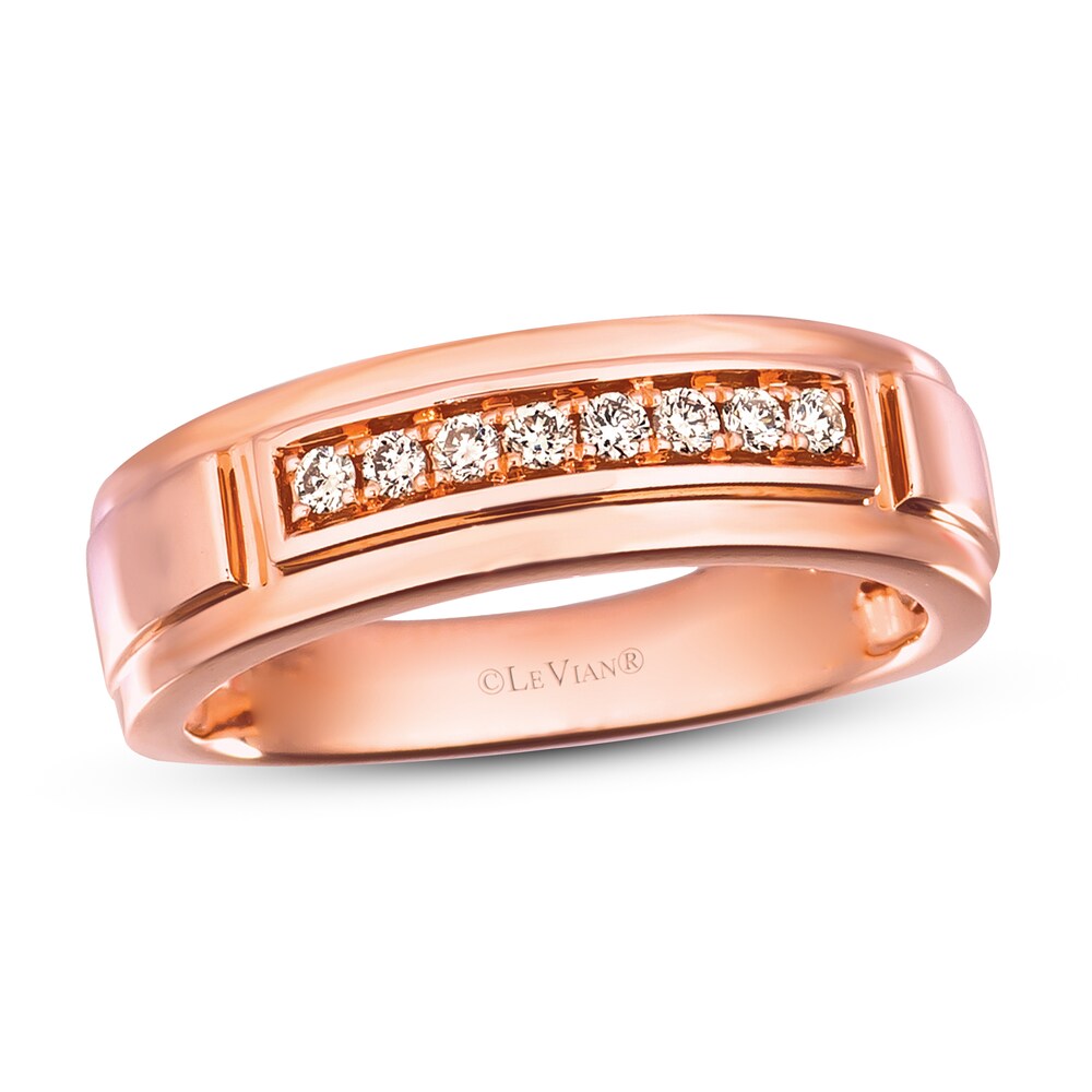 Le Vian Men's Diamond Ring 1/6 ct tw 14K Strawberry Gold h8Vrjj9v