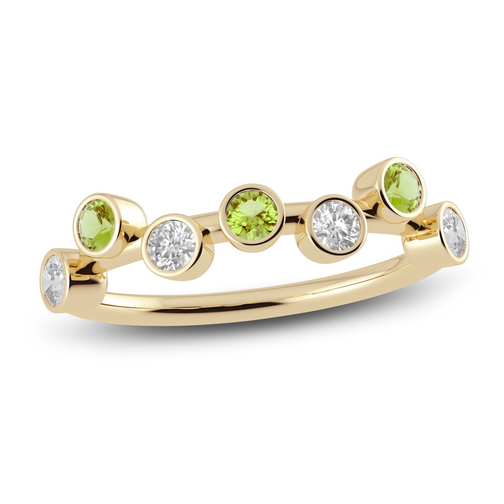 Juliette Maison Natural Peridot & Natural White Sapphire Ring 10K Yellow Gold hCeoLH75