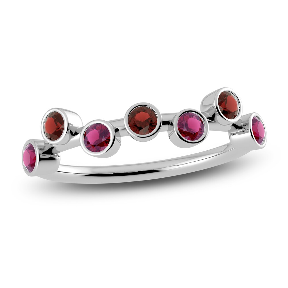 Juliette Maison Natural Rhodolite Garnet & Natural Garnet Ring 10K White Gold hDYrzdDt